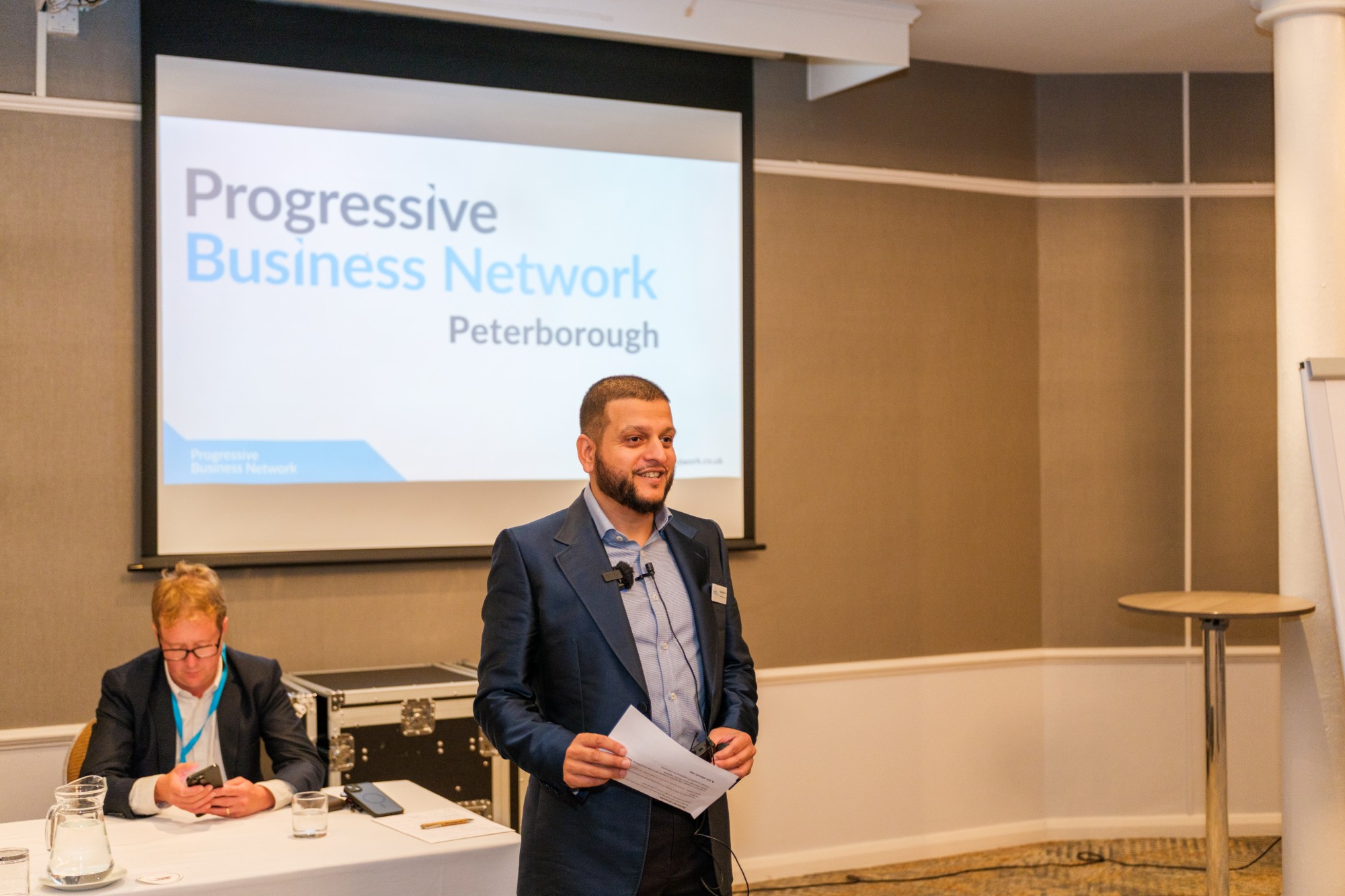 Faisal Mahmood hosting a Progressive Business Network evening in Peterborough